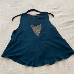 ASTR beaded teal tank top